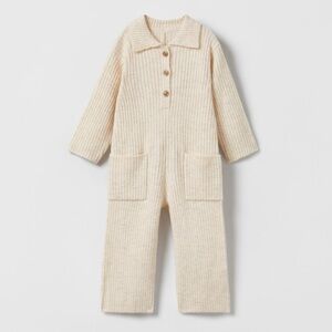 Zara Ribbed Knit Jumpsuit 2-3 Years